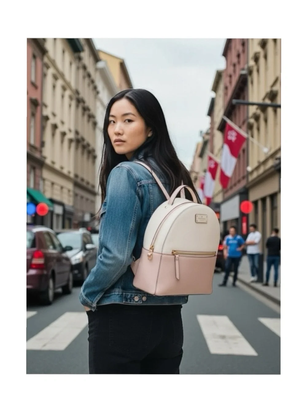 Kate Spade  KSNY Sammi Grove Street Backpack Bag  Rose Cloud Cement  WRKU4894
